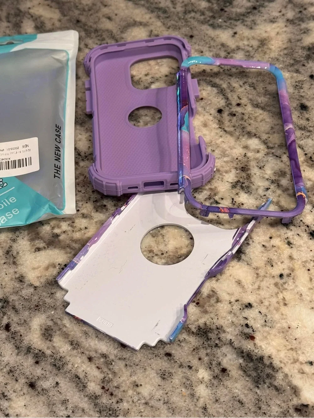 Purple Marble Protective Phone Case with Gold Veining IPHONE 16 PRO